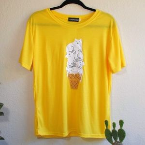 Yellow Cat Ice Cream Fitted Tee